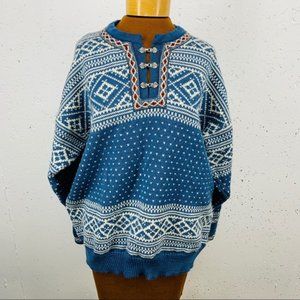 Dale of Norway Large Blue Wool Sweater